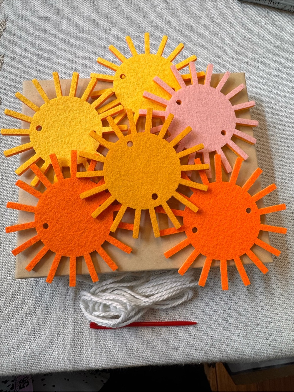 Sunburst Fabric DYI Garland  - Orange, Yellow, Pink